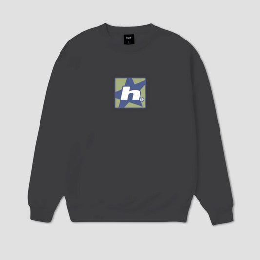 HUF H Star Crew Black