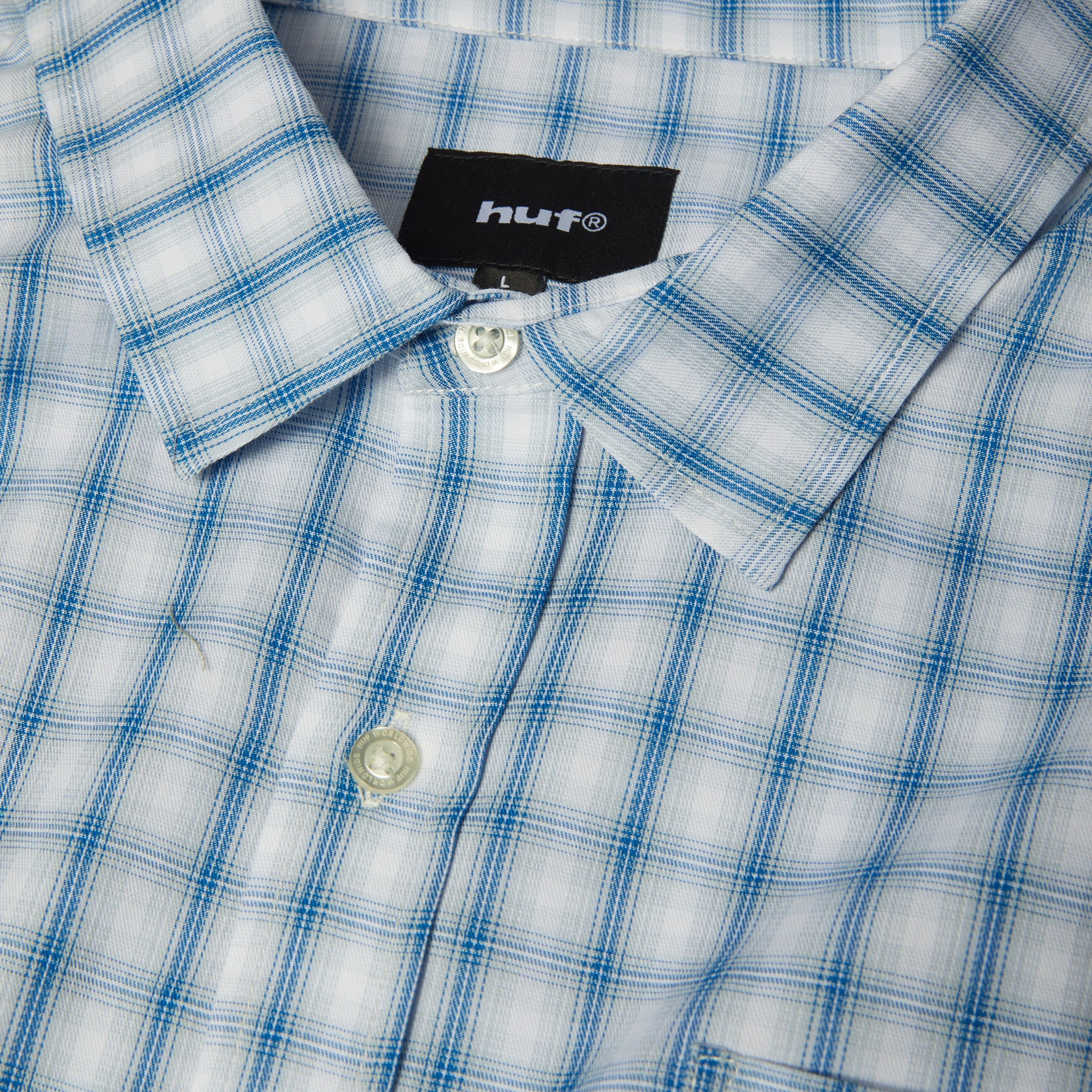 HUF H Star Longsleeve Plaid Shirt Light Blue