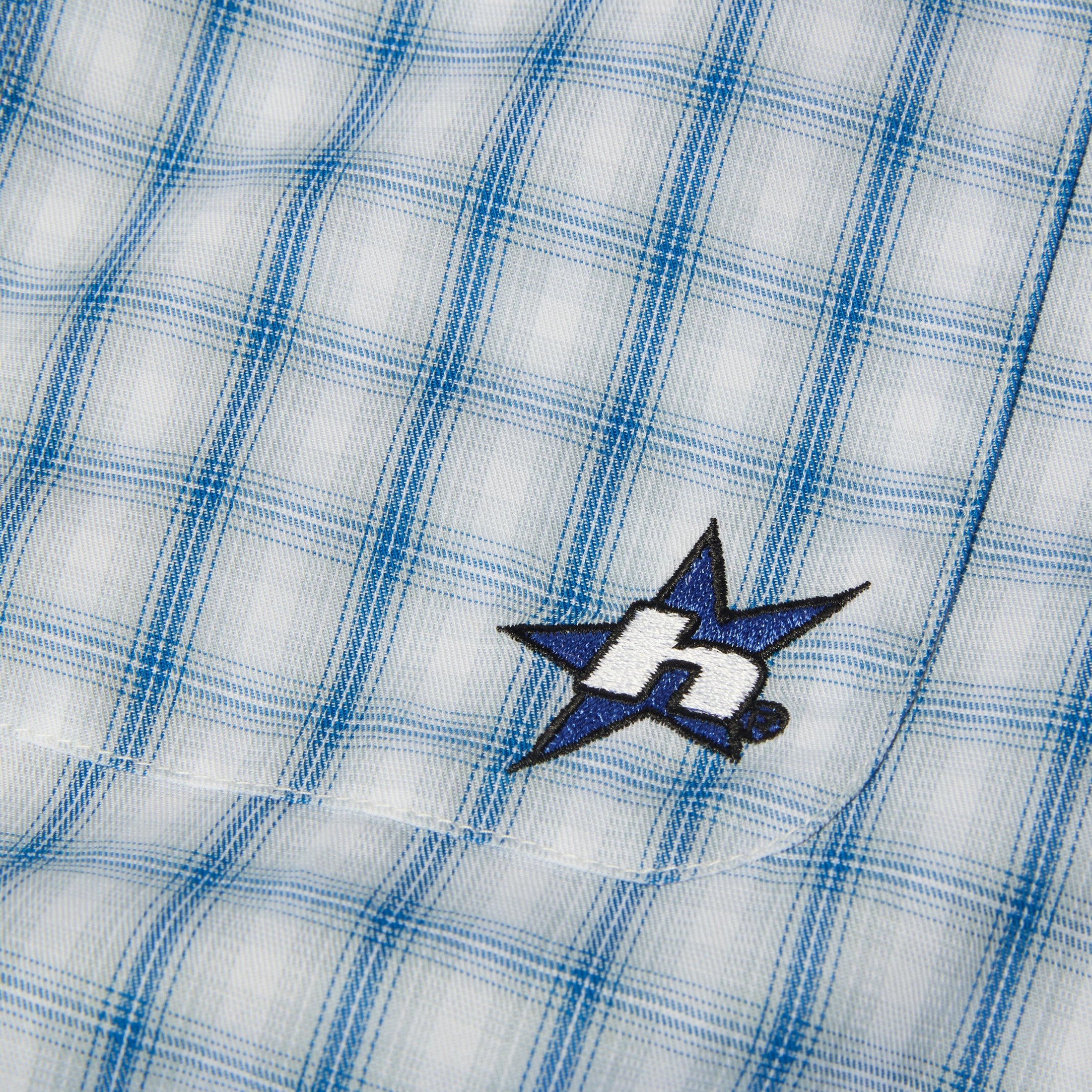 HUF H Star Longsleeve Plaid Shirt Light Blue