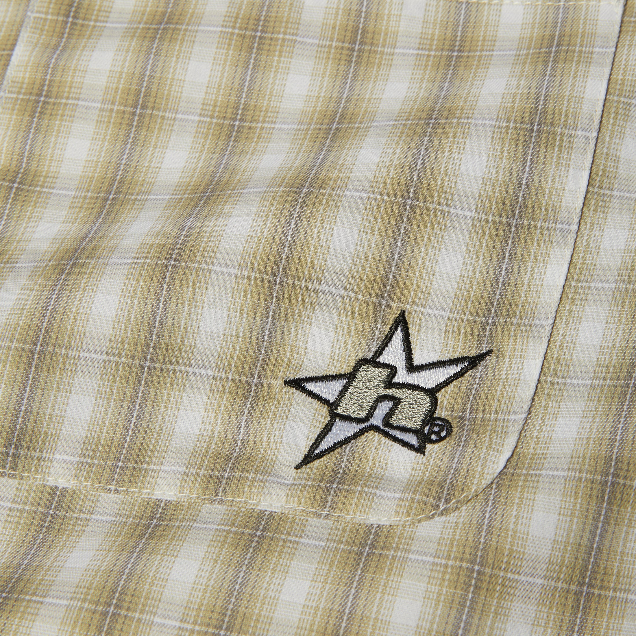 HUF H Star Longsleeve Plaid Shirt Putty