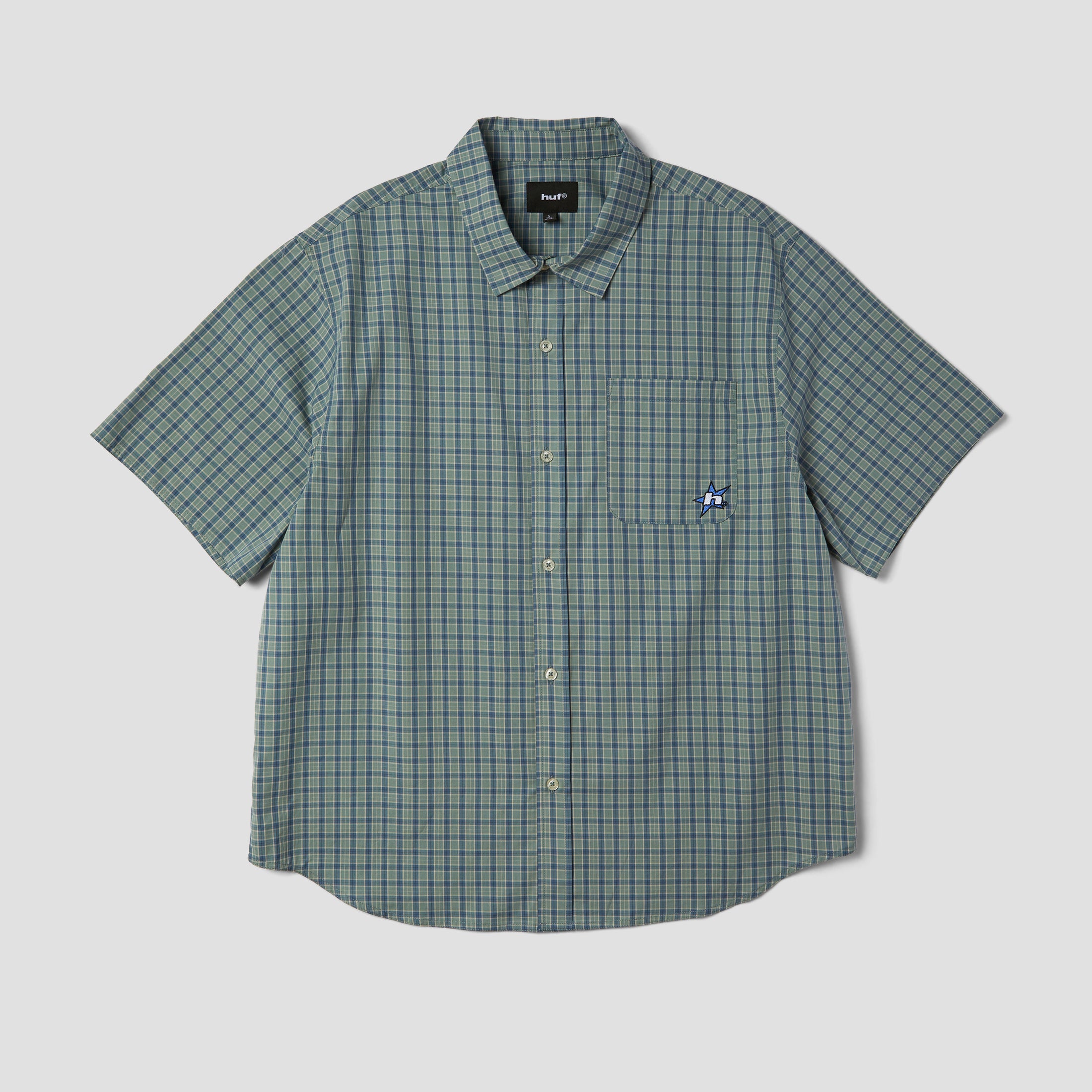 HUF H Star Shortsleeve Plaid Shirt Marine