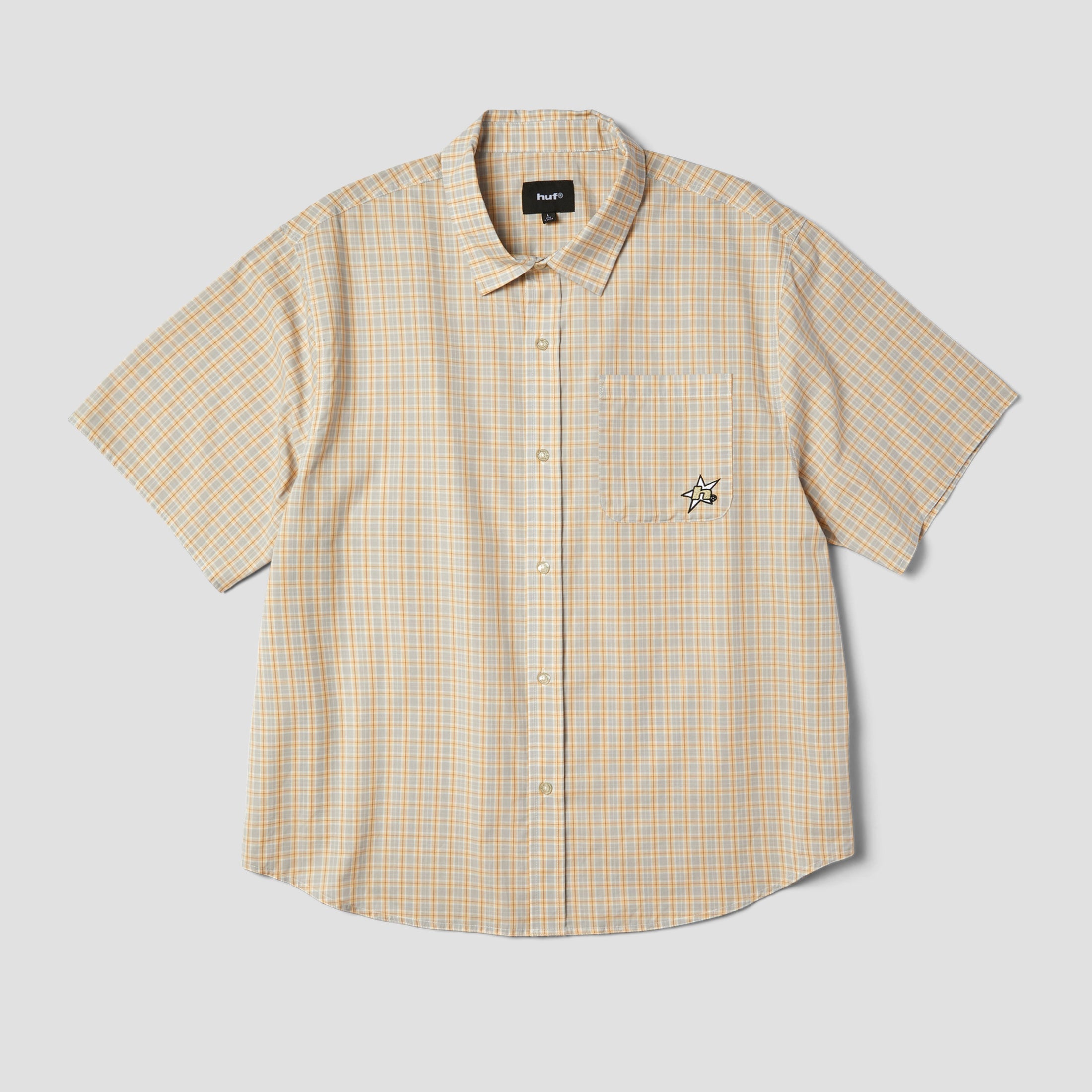 HUF H Star Shortsleeve Plaid Shirt Putty