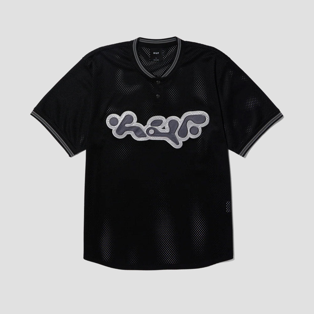 HUF Halftime Henley Shortsleeve Jersey Black