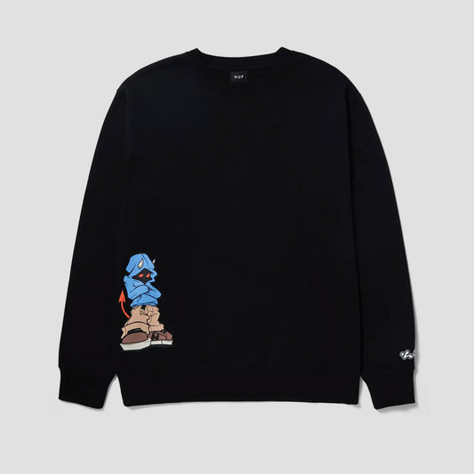 HUF Hell Razor Crewneck Black