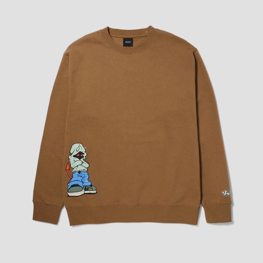 HUF Hell Razor Crewneck Camel