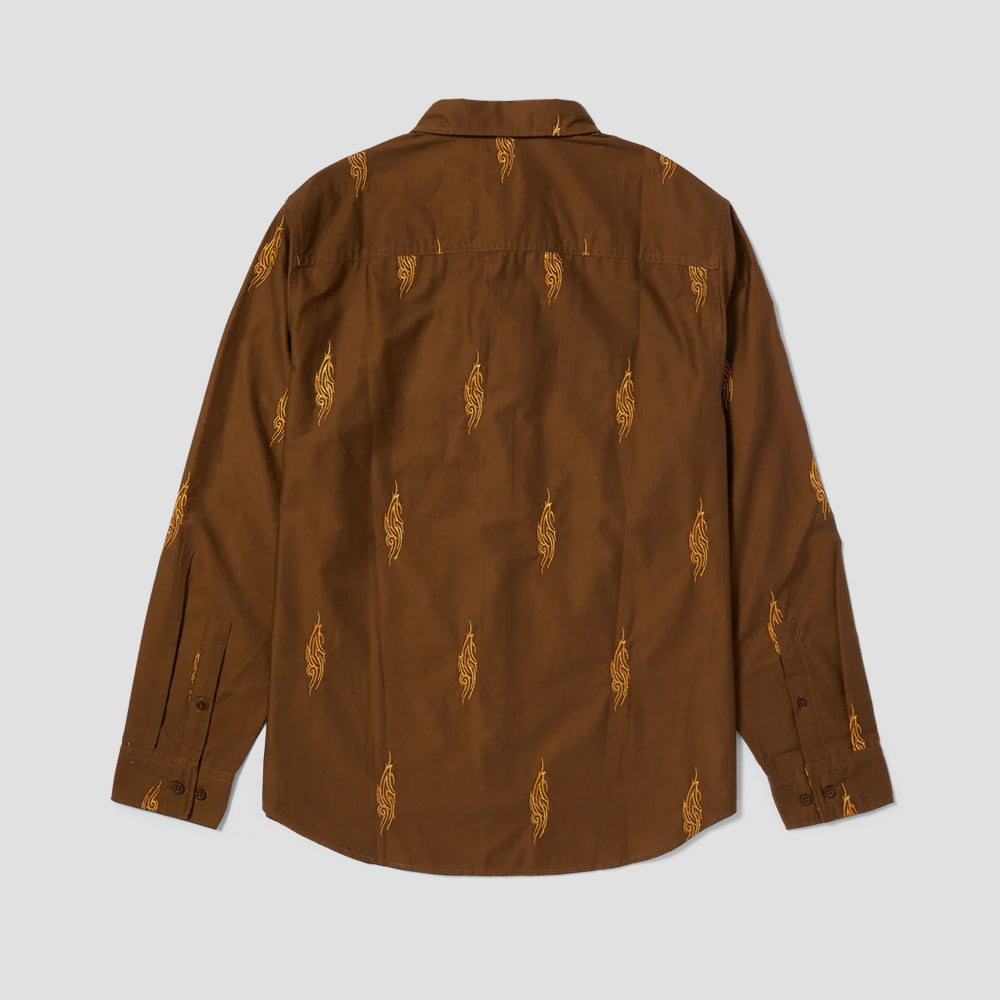 HUF Larkin Embroidered Work Shirt Bison