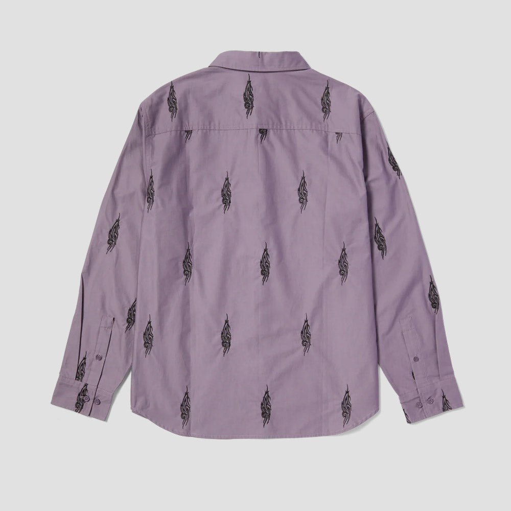 HUF Larkin Embroidered Work Shirt Dust Purple