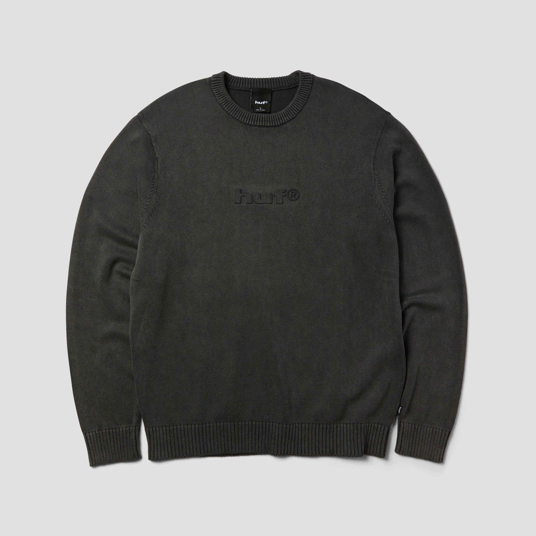 HUF Pacific Wash Embossed Crewneck Black