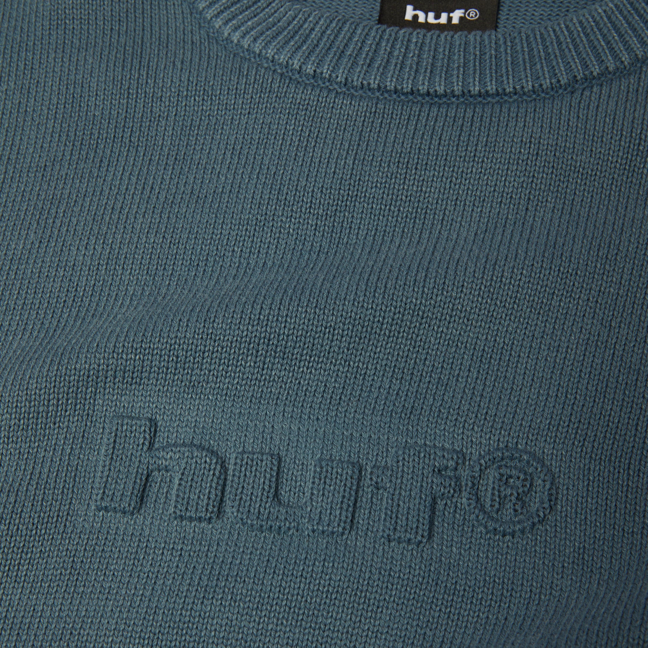 HUF Pacific Wash Embossed Crewneck Blue