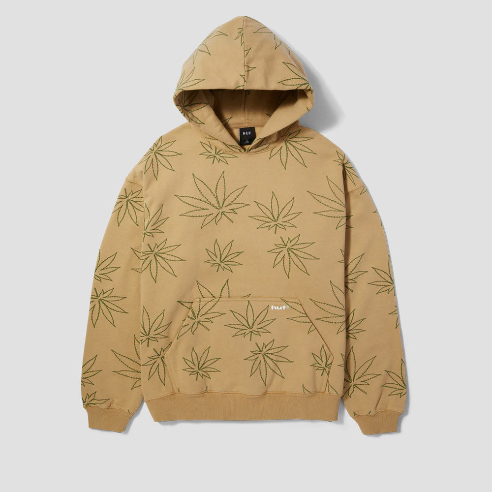 HUF Plantlife Fleece Hood Oatmeal
