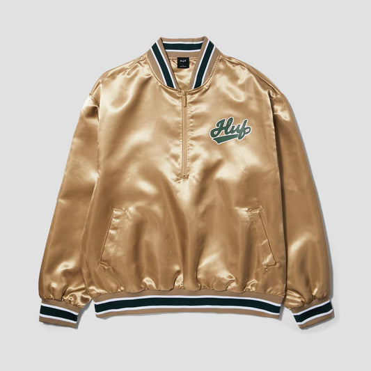 HUF Pop Fly Satin Baseball Jacket Tan