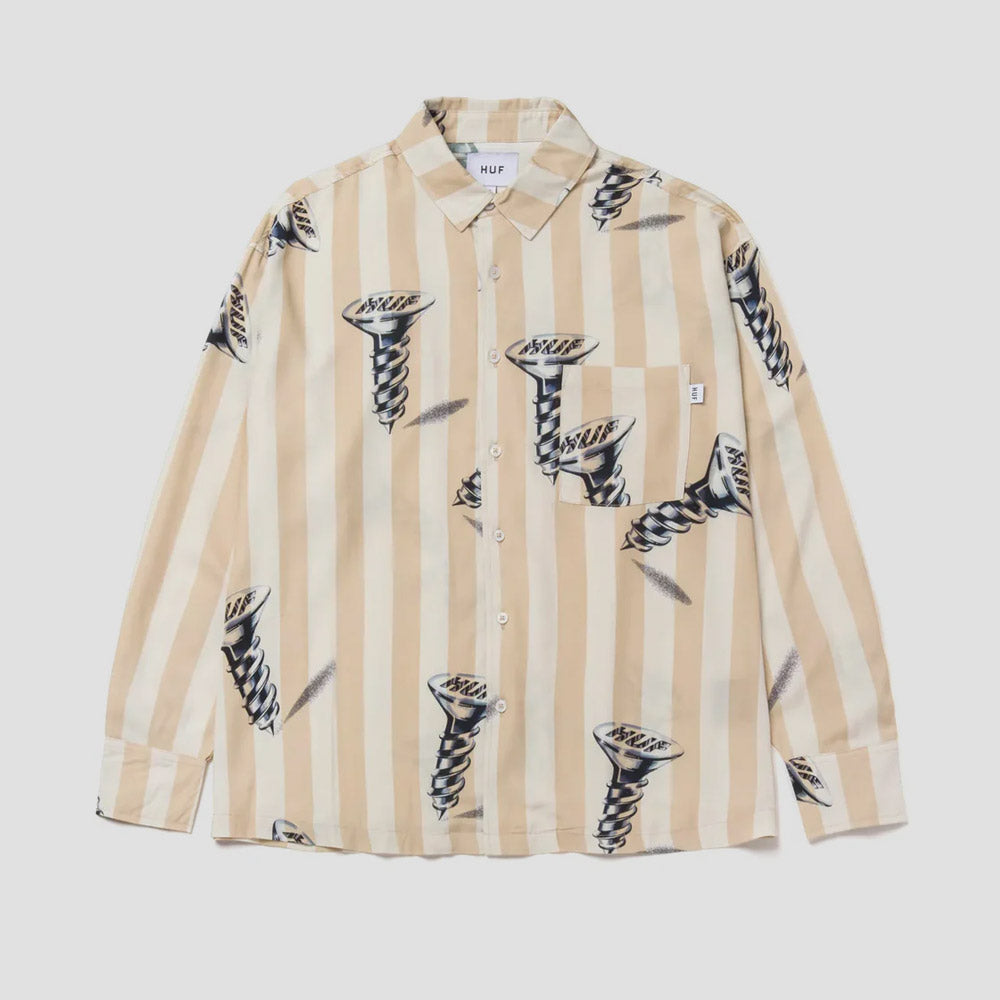 HUF Screw It Woven Longsleeve T-Shirt Stone