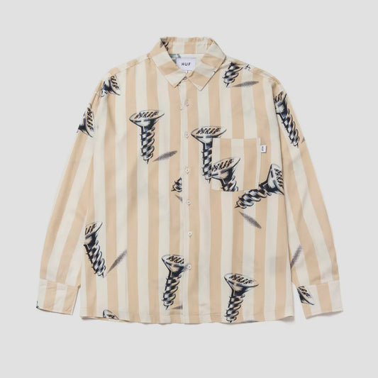 HUF Screw It Woven Longsleeve T-Shirt Stone