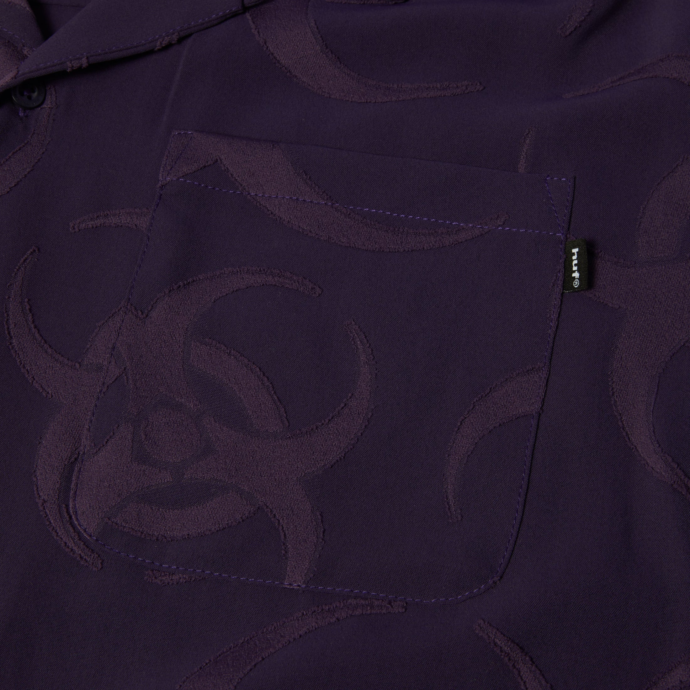 HUF Sector Jacquard Shortsleeve Shirt Dark Berry