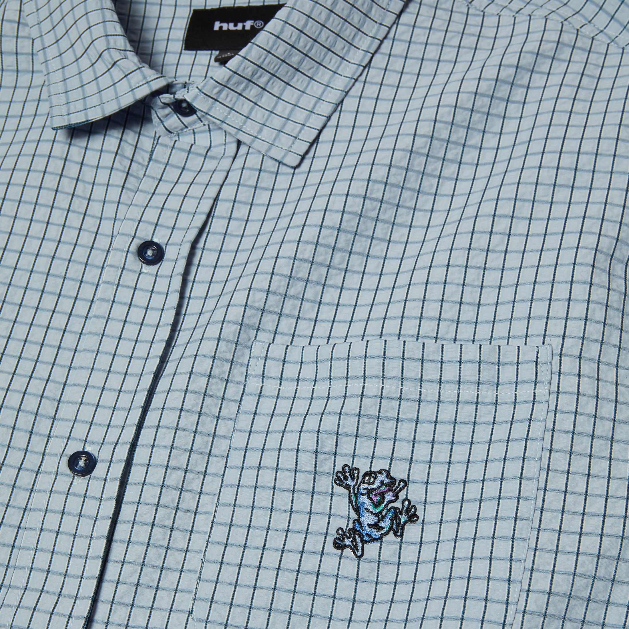 HUF Stuck On You Shortsleeve Plaid Shirt Ice Blue