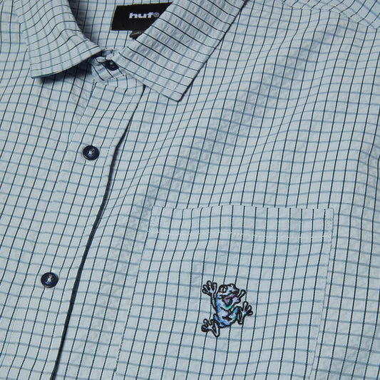 HUF Stuck On You Shortsleeve Plaid Shirt Ice Blue