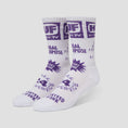 Load image into Gallery viewer, HUF TV Crew Sock White
