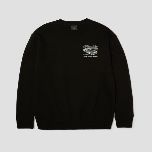 HUF x GReddy Retro Mod Crew Black