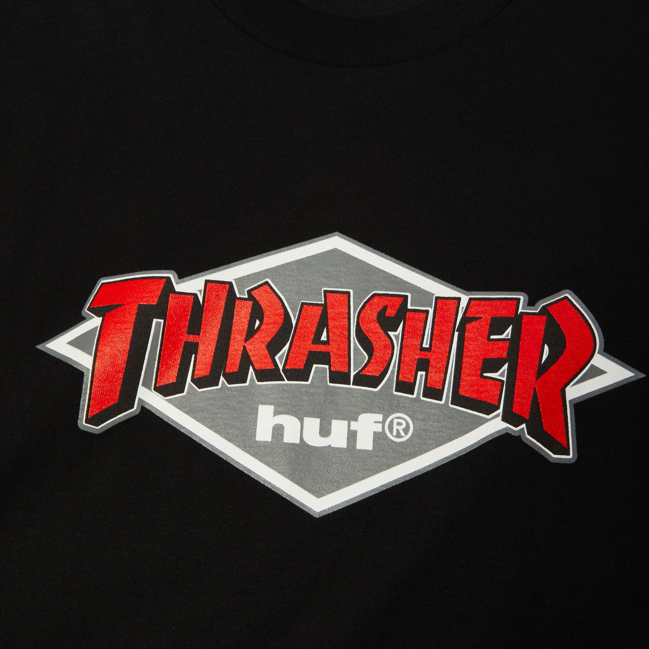 HUF x Thrasher Logo T-Shirt Black