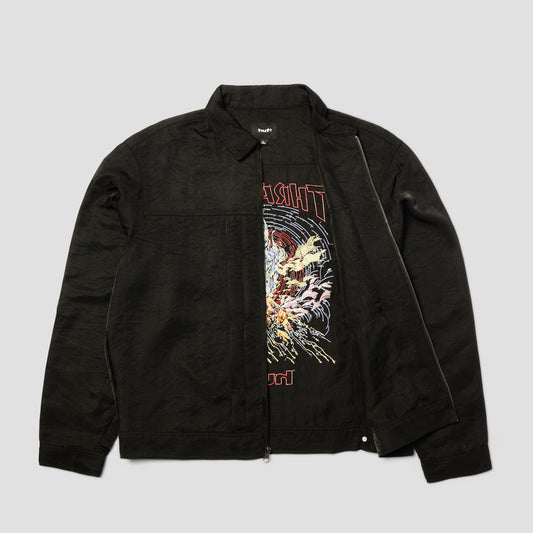 HUF x Thrasher Trucker Jacket Black