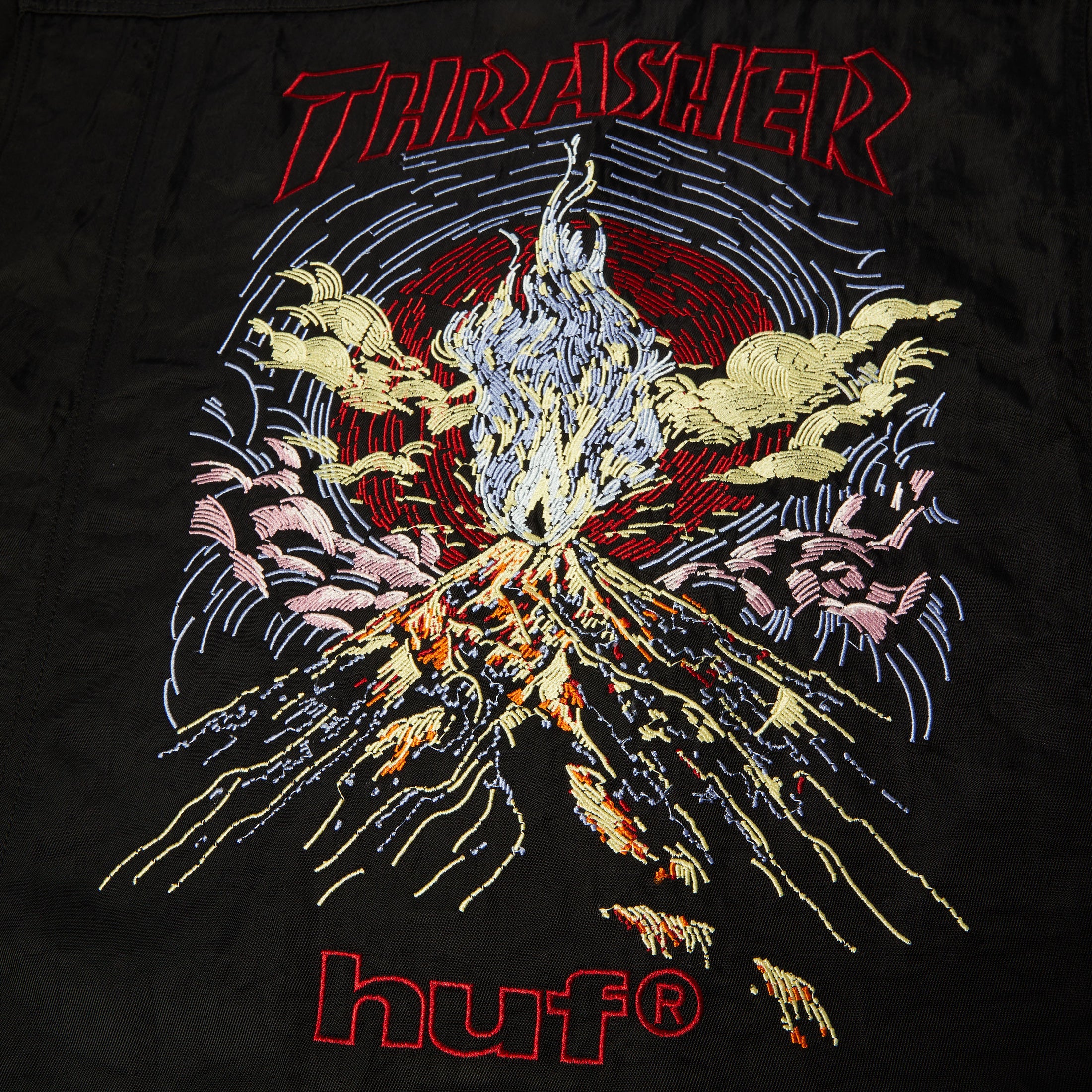 HUF x Thrasher Trucker Jacket Black