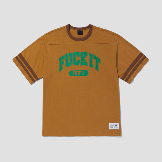Huf Fuck It Football Shirt Caramel