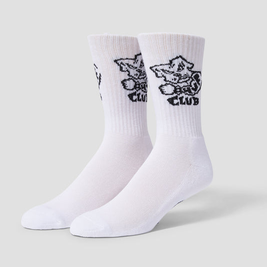 Huf Club Crew Socks White