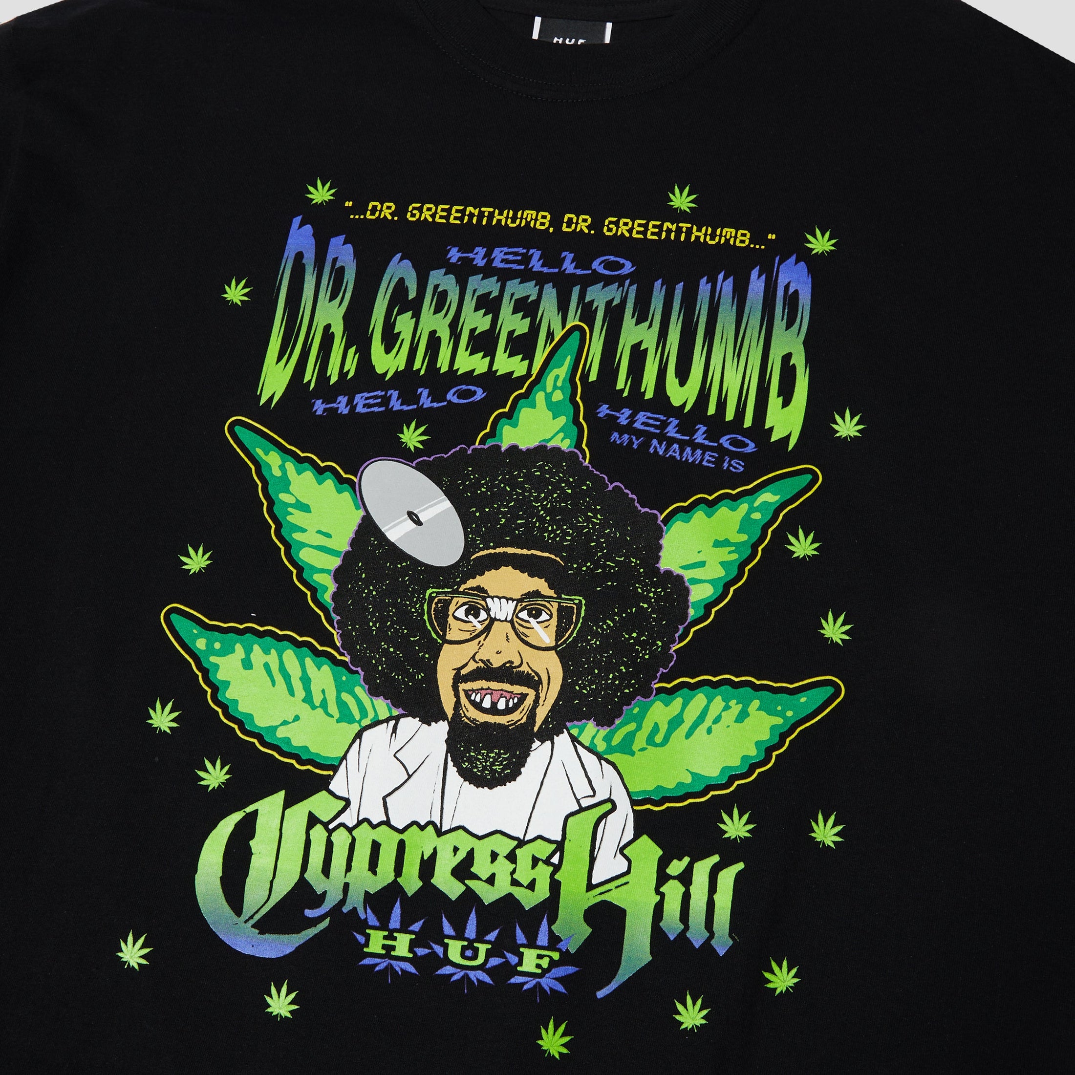 Huf x Cypress Hill Dr Greenthumb T-Shirt Black