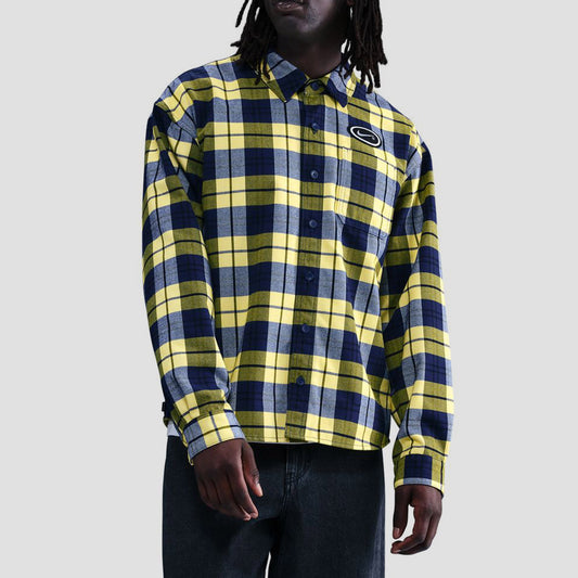 Nike SB Longsleeve Flannel Shirt Midnight Navy / Speed Yellow
