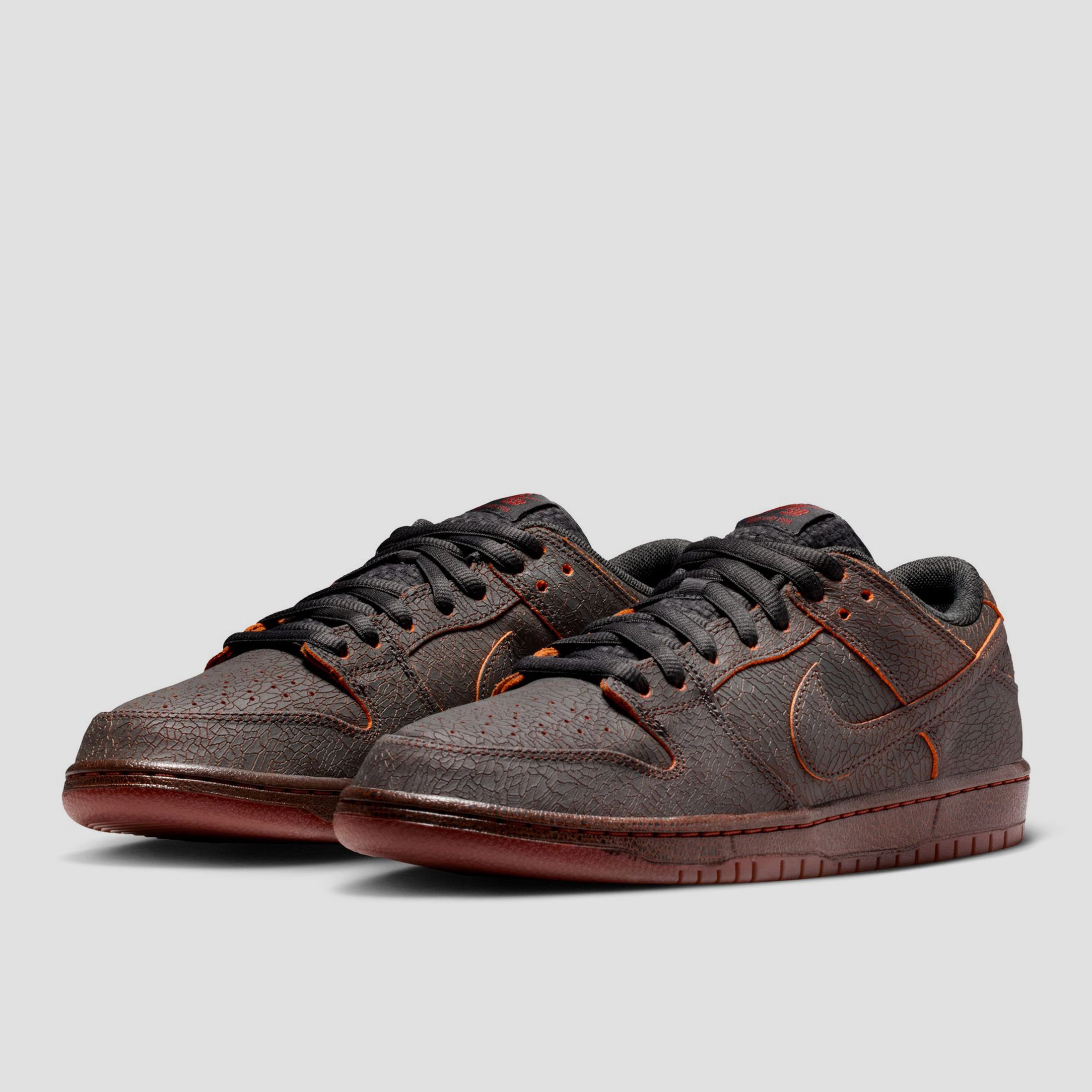 Nike SB Krampus Dunk Low Pro Premium Skate Shoes Dark Smoke Grey / Campfire Orange / Black