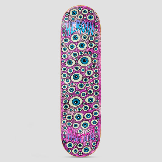 Heroin 8.5 Pulman Eyes Skateboard Deck Pink Foil