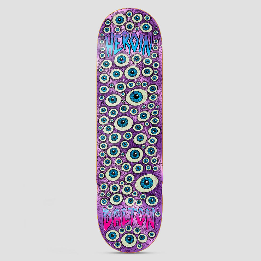 Heroin 8.625 Dalton Eyes Skateboard Deck Purple Foil
