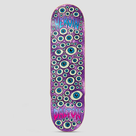 Heroin 8.625 Dalton Eyes Skateboard Deck Purple Foil