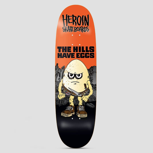 Heroin 9.5 Hills Have Eggs Skateboard Deck