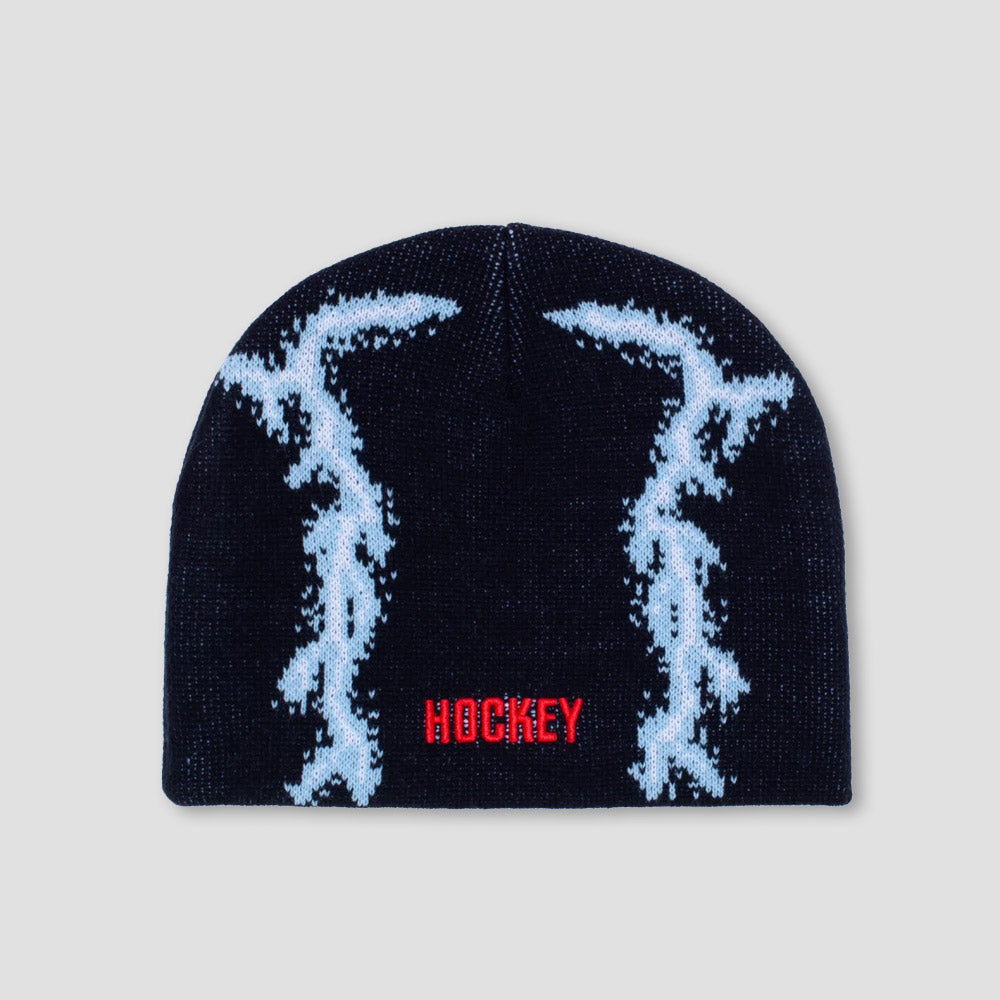 Hockey Lightning Skull Beanie Black