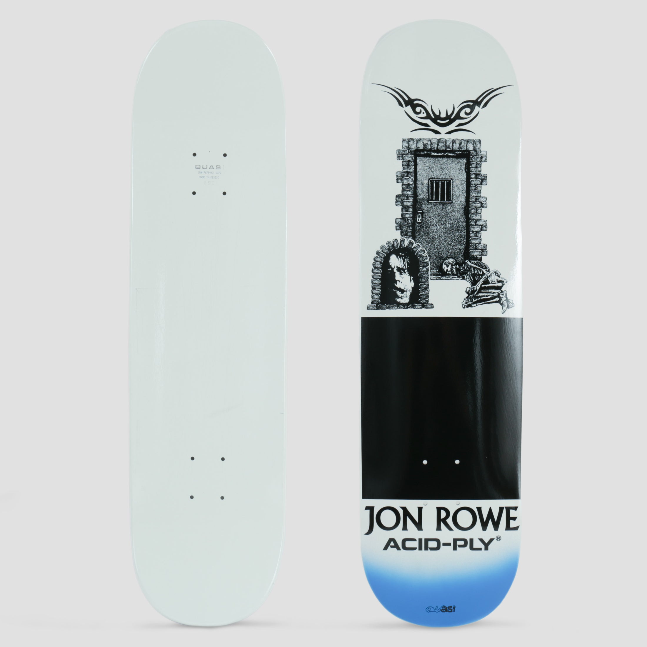 Quasi 8.5 Jon Rowe Bedliner Skateboard Deck White / Black
