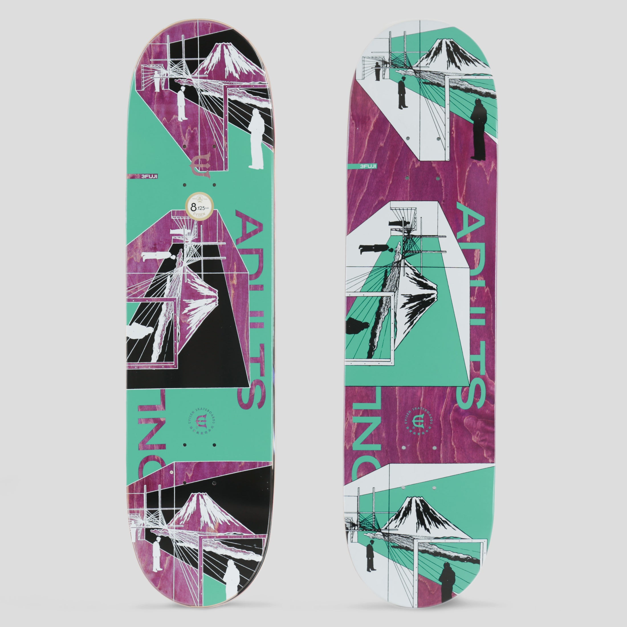 Evisen 8.125 Three Fuji Skateboard Deck