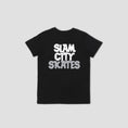 Load image into Gallery viewer, Slam City Skates Classic Scale Logo Youth T-Shirt Black
