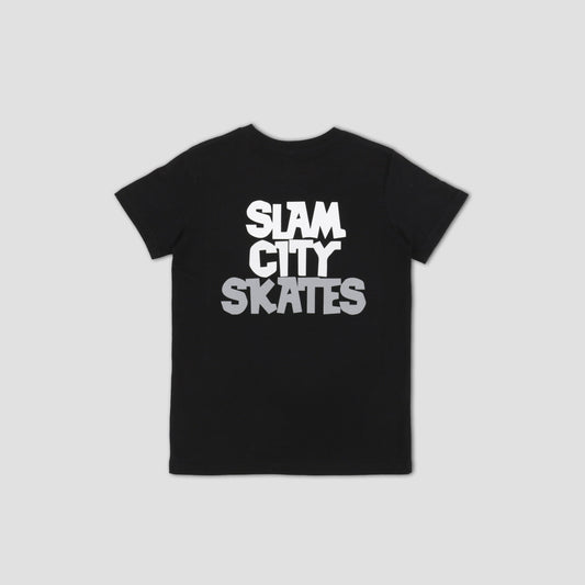 Slam City Skates Classic Scale Logo Youth T-Shirt Black