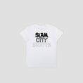 Load image into Gallery viewer, Slam City Skates Classic Scale Logo Kids T-Shirt White
