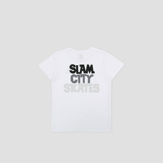 Slam City Skates Classic Scale Logo Kids T-Shirt White