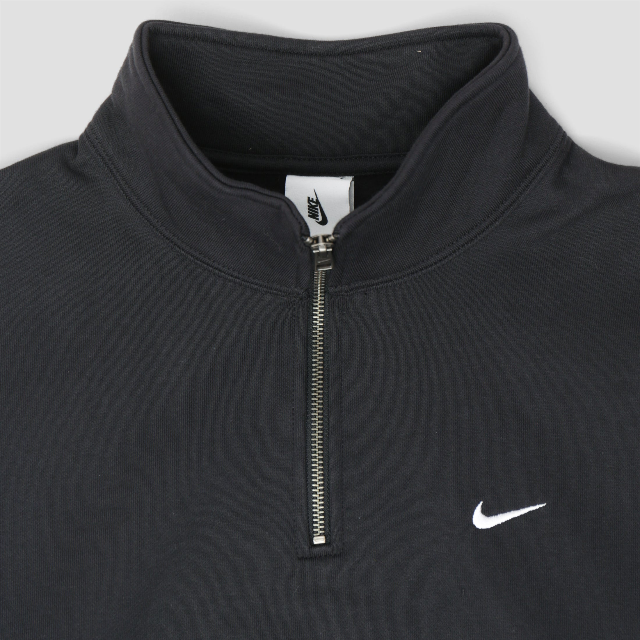 Nike Solo Swoosh 1/4 Zip Crew Black White - Main Image