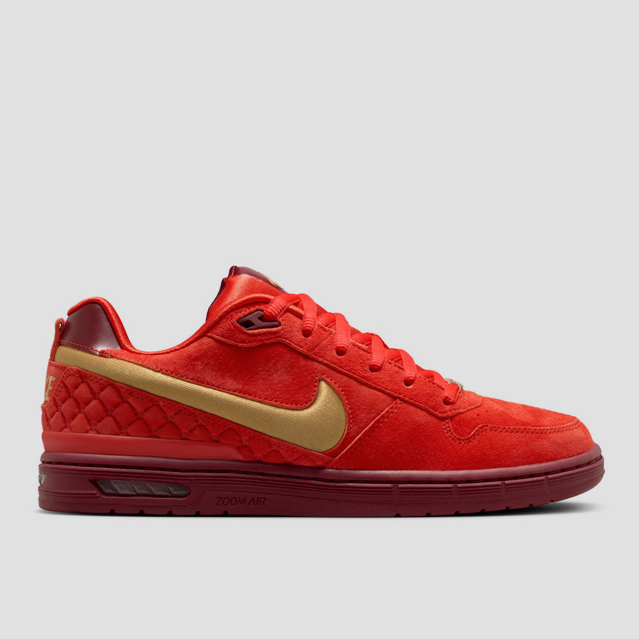 Nike SB Paul Rodriguez Zoom Air Low Skate Shoes Habanero Red / Gold /  Team Red