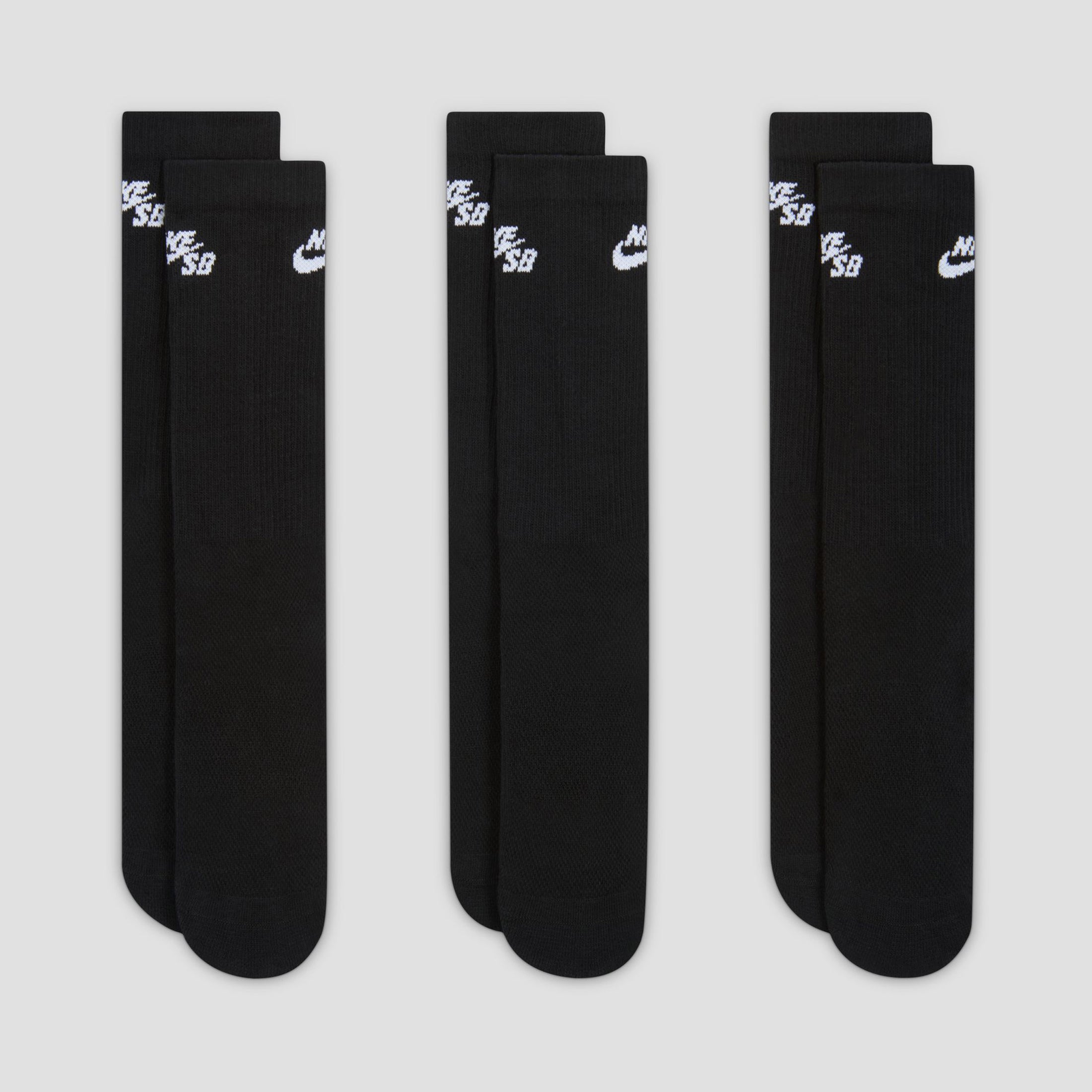 Nike SB Everyday Elevated Crew Socks 3 Pairs Black