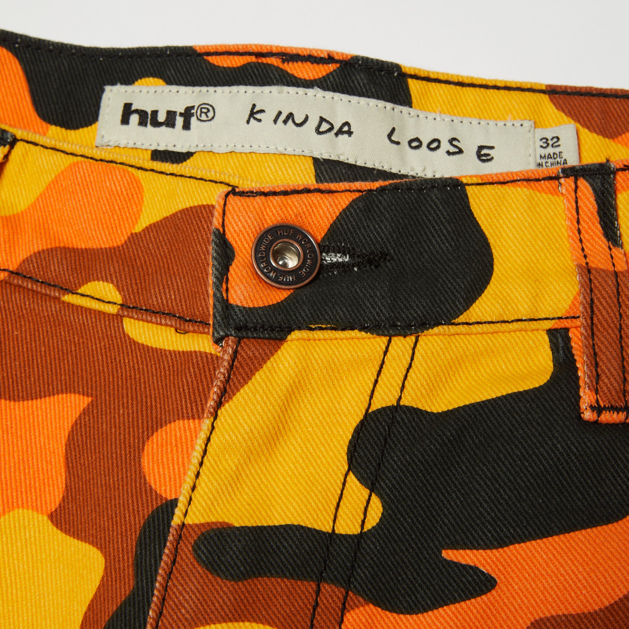 HUF Kinda Loose Double Knee Camo Short Lava