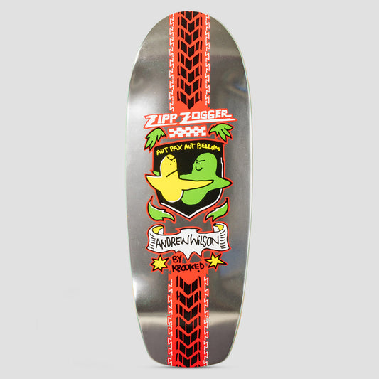 Krooked 10.75 Wilson Pro Zogger Skateboard Deck Silver