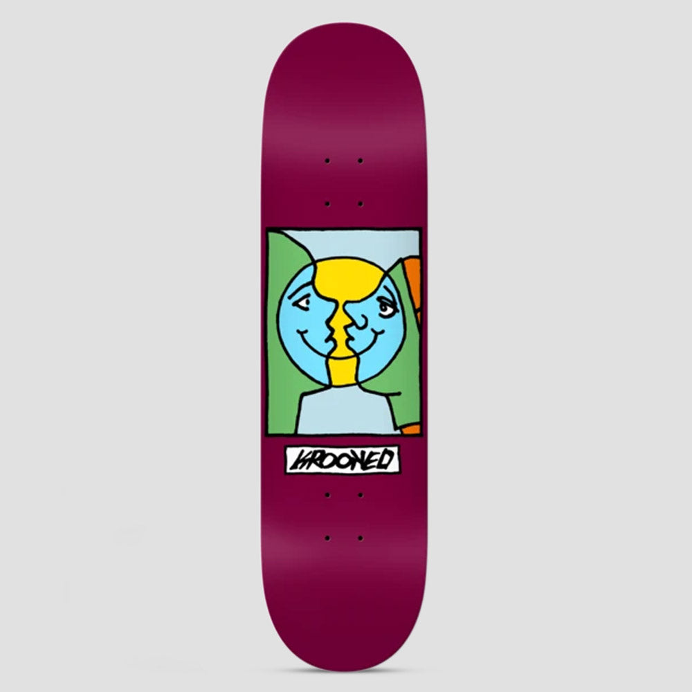 Krooked 8.25 Easy Rider Moonsmile Skateboard Deck Maroon