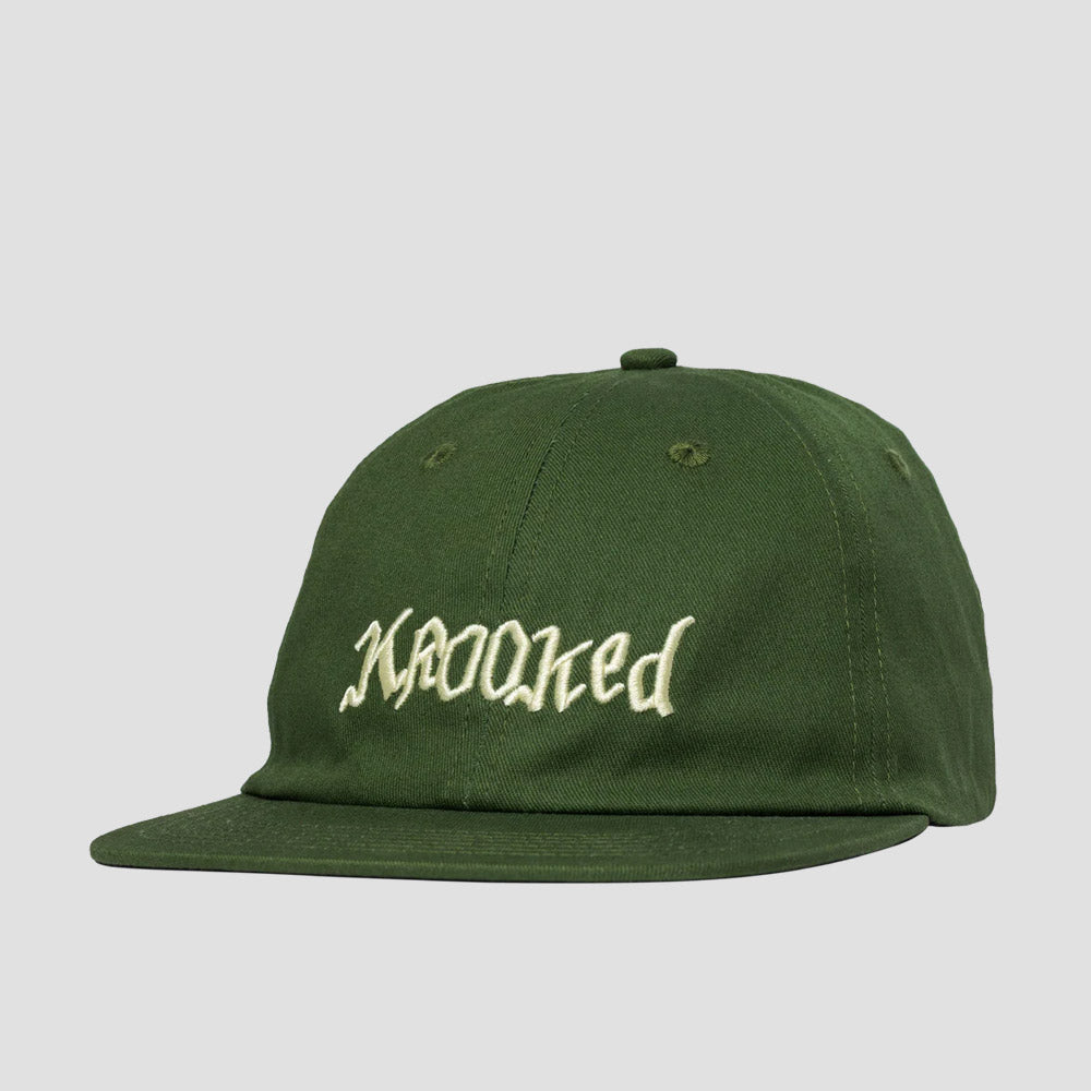 Krooked Double OK Script Cap Olive / Cream