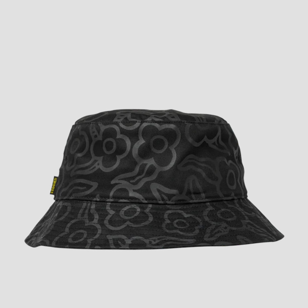 Krooked Flowers Bucket Hat Black