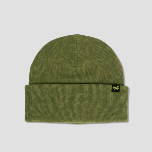 Krooked Flowers Eyes Clip Beanie Olive